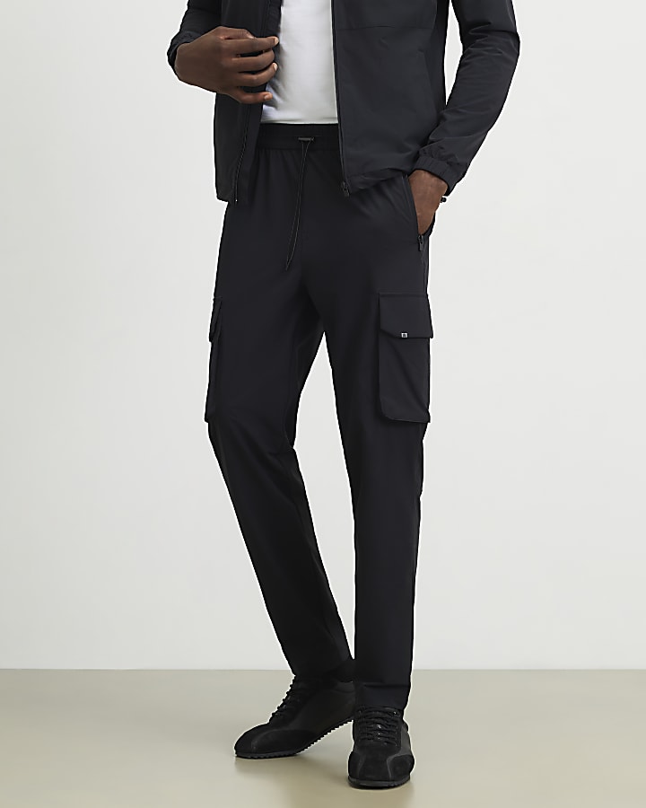 Black Skinny Fit Cargo Trousers