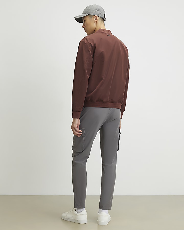 Grey Skinny Fit Cargo Trousers