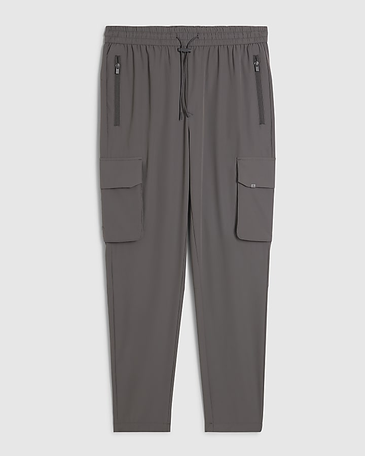 Grey Skinny Fit Cargo Trousers