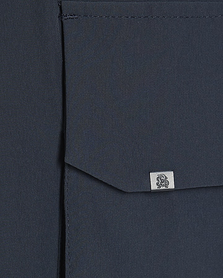 Navy Skinny Fit Cargo Trousers
