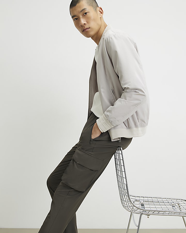Green Skinny Fit Cargo Trousers