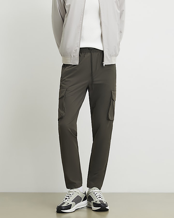 Green Skinny Fit Cargo Trousers