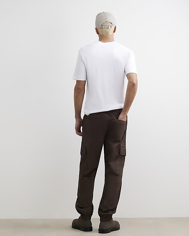 Brown Regular Fit Cargo Trousers