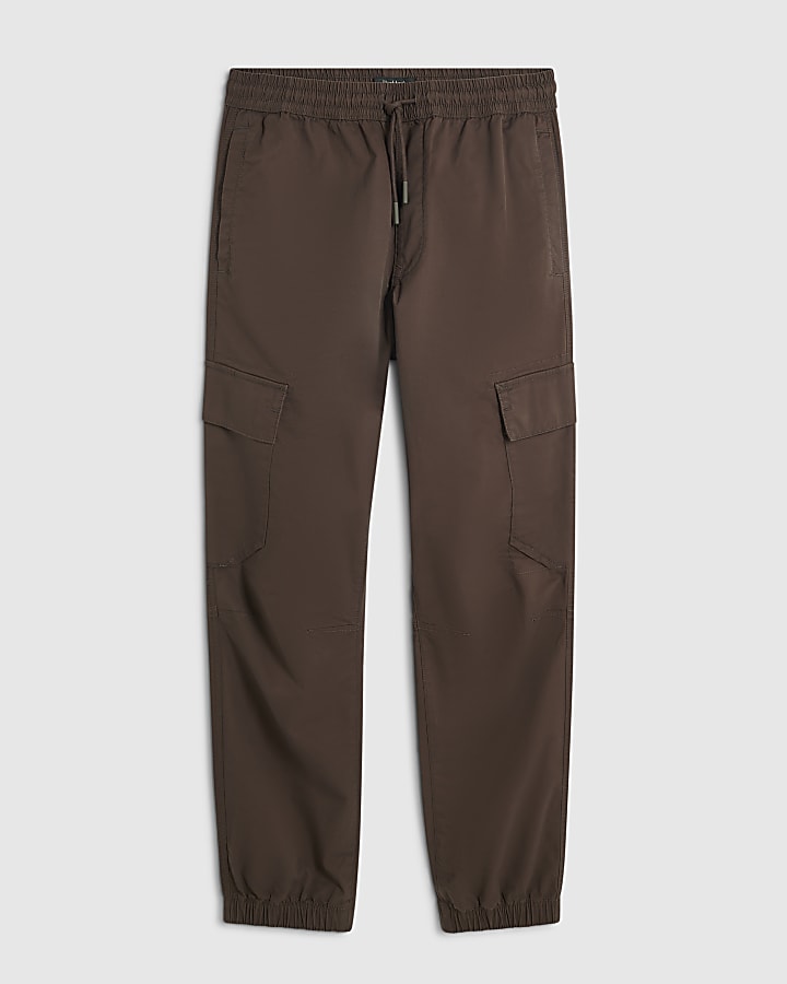 Brown Regular Fit Cargo Trousers