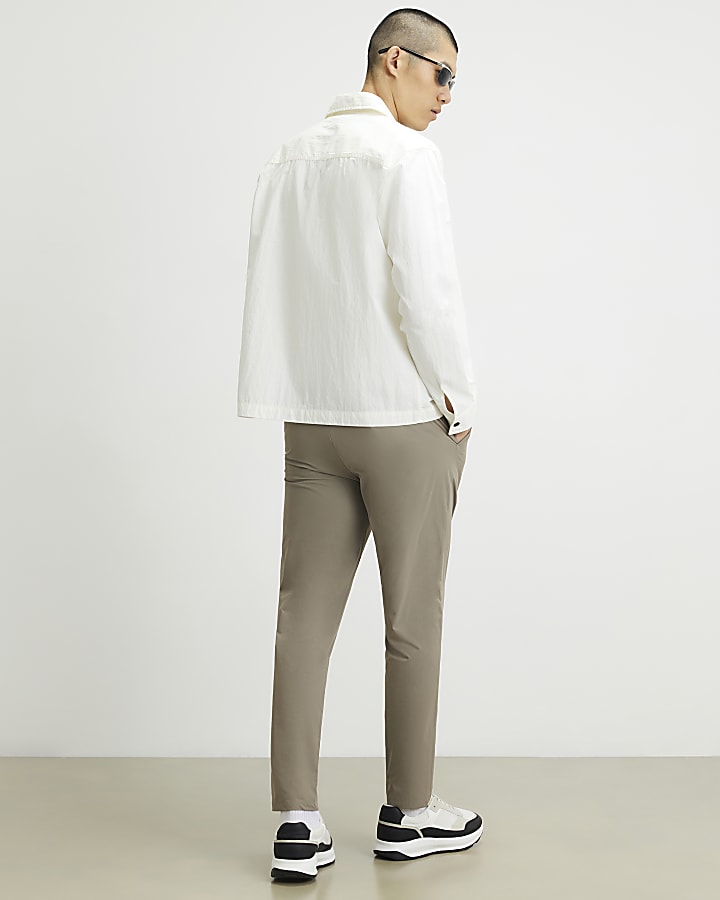 Beige Skinny Fit Trousers