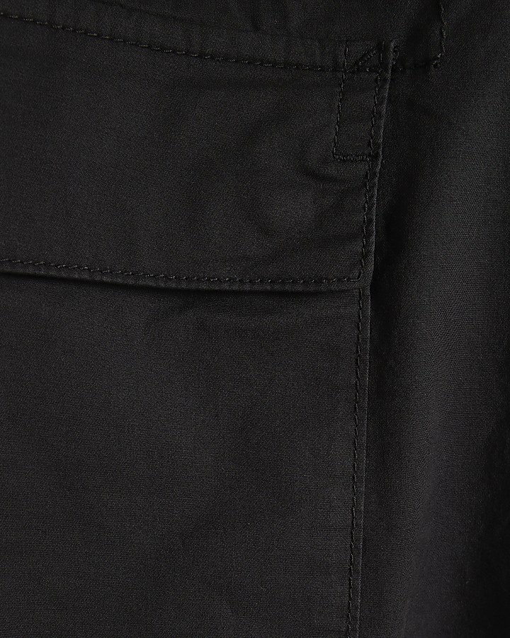 Black Regular Fit Cargo Trousers