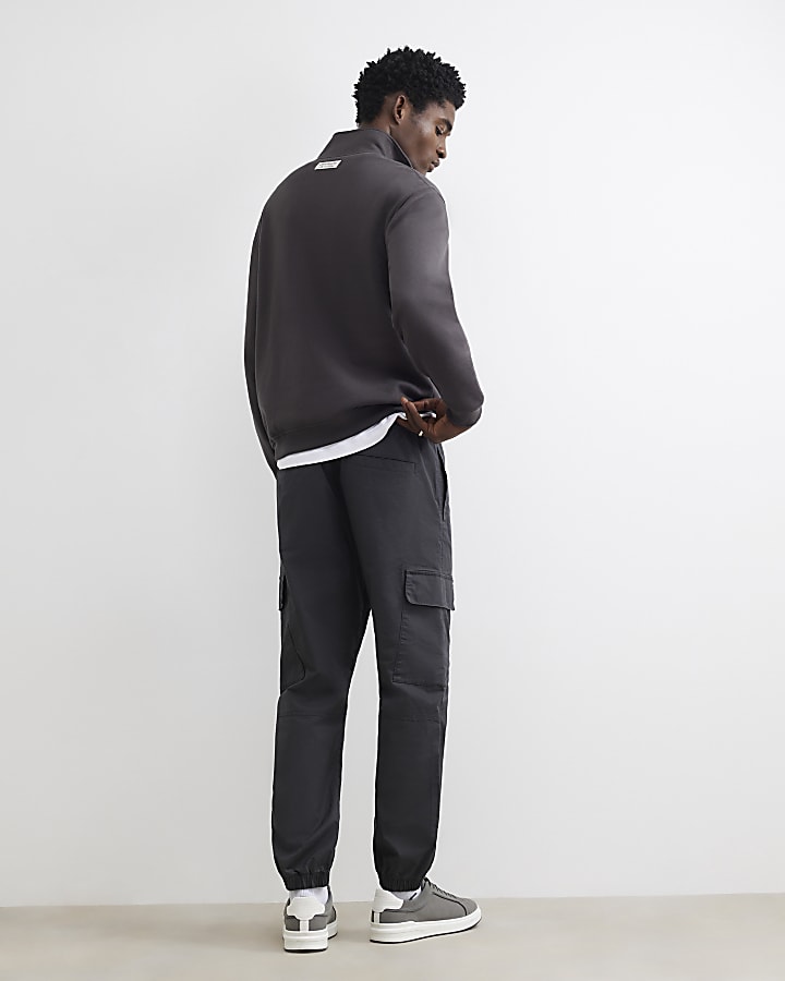 Grey Regular Fit Cargo Trousers