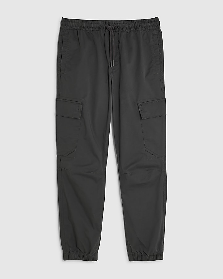 Grey Regular Fit Cargo Trousers