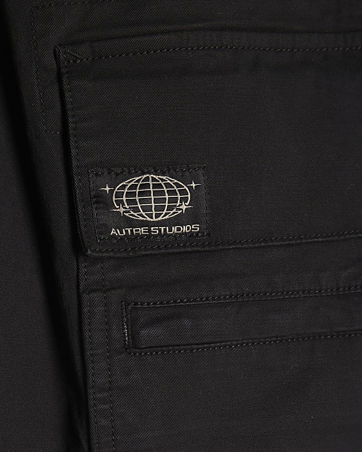 Black Baggy Fit Cargo Trousers