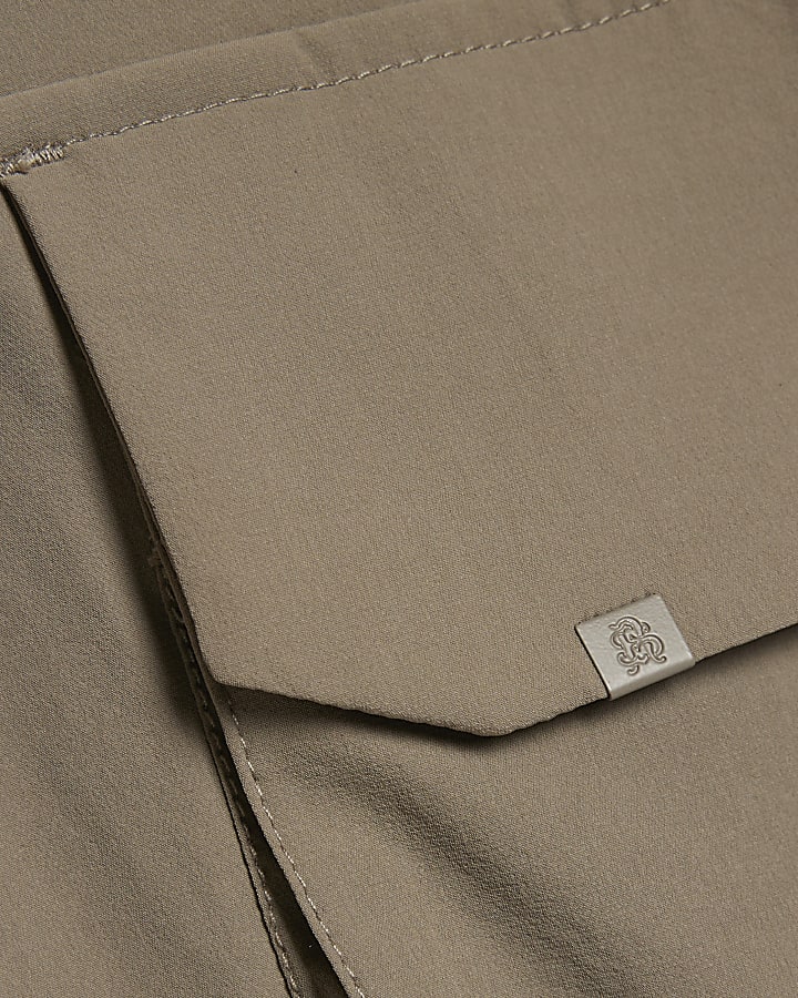 Beige Skinny Fit Cargo Trousers