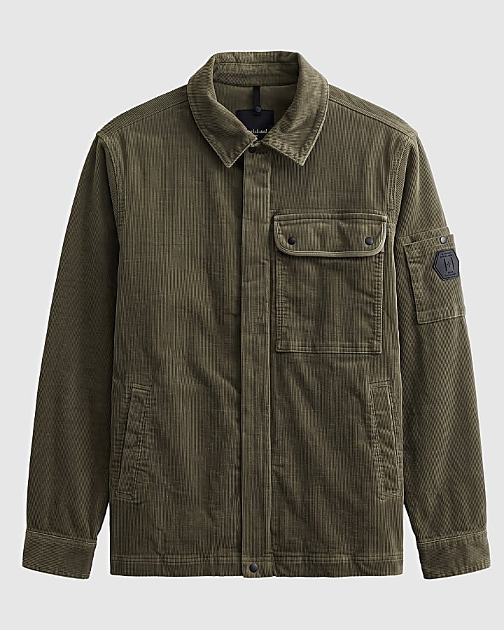 Green Washed Corduroy Overshirt