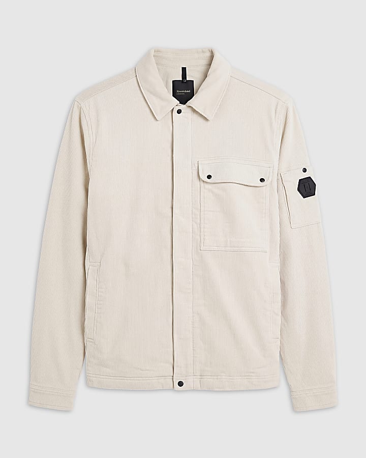 Cream Washed Corduroy Overshirt