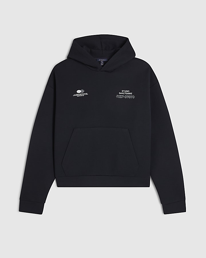 Navy Oversized Fit Sanctuaire Hoodie
