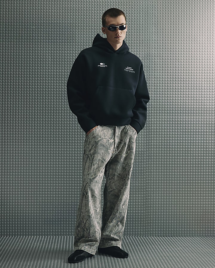 Navy Oversized Fit Sanctuaire Hoodie