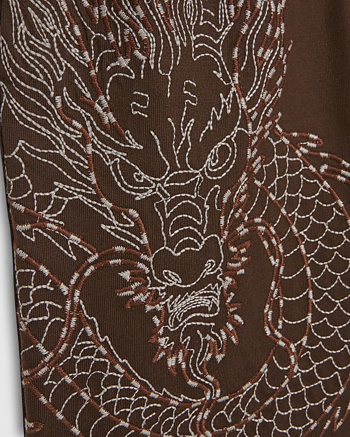 Black Oversized Fit Tokyo Dragon T-Shirt Set