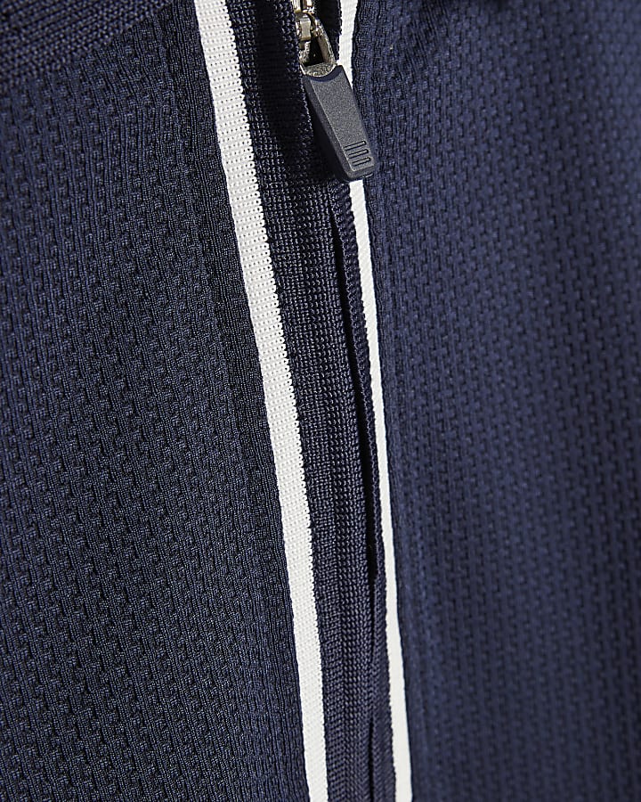 Navy Slim Fit Polo Shirt And Shorts Set