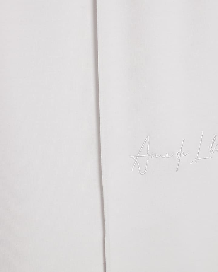 White Slim Fit Bond Interlock Shorts Set