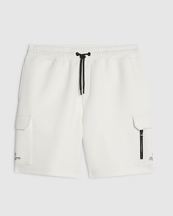 White Regular Fit Sanctuaire Cargo Shorts