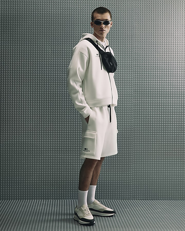 White Regular Fit Sanctuaire Cargo Shorts