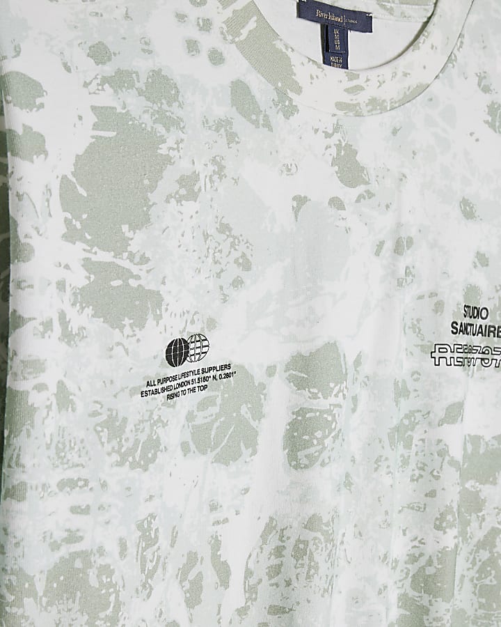 Green Oversized Sanctuaire Camo Print T-Shirt