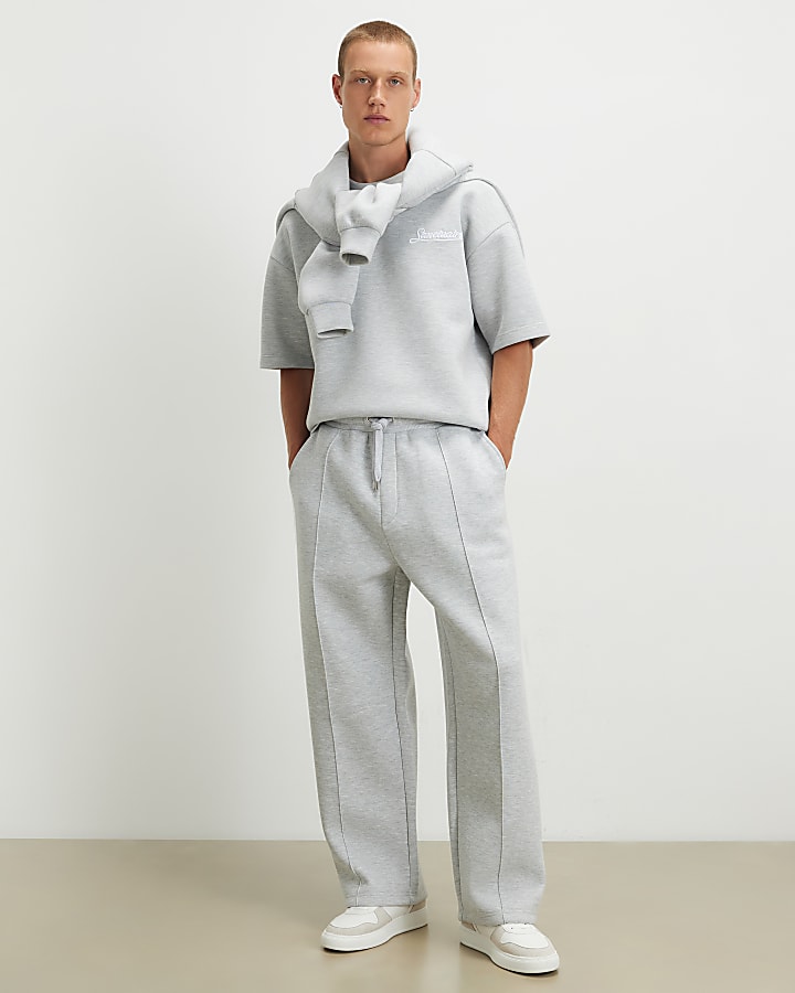 Grey Premium Wide Leg Joggers