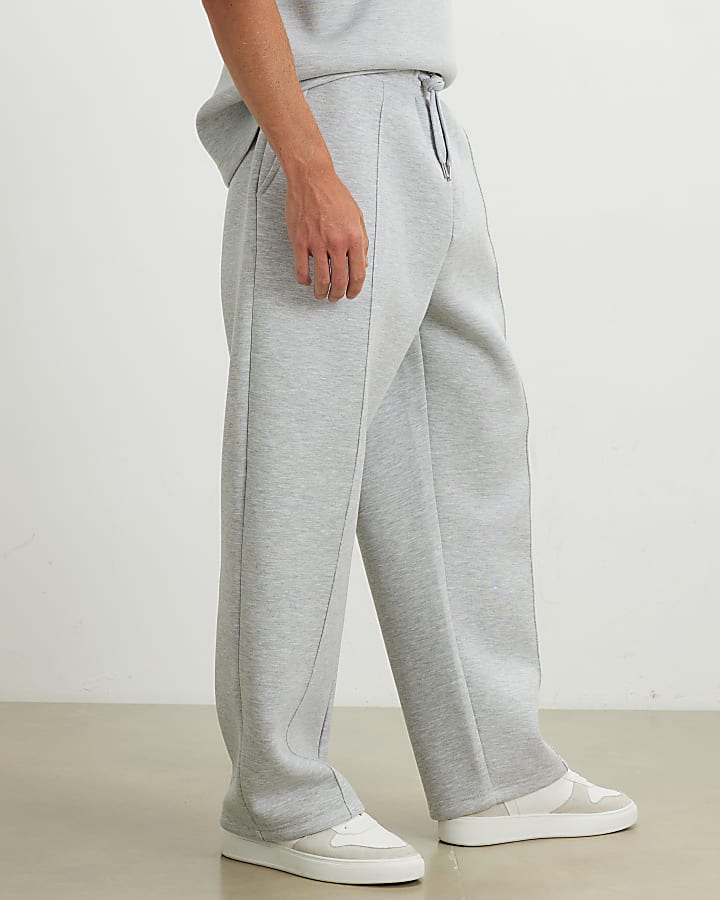 Grey Premium Wide Leg Joggers