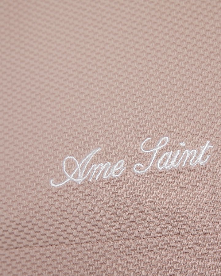 Pink Slim Fit Ame Saint Textured Shorts