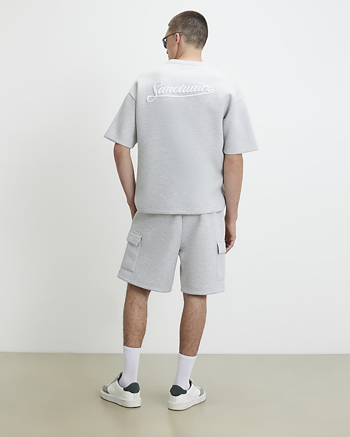 Grey Premium Regular Fit Cargo Shorts