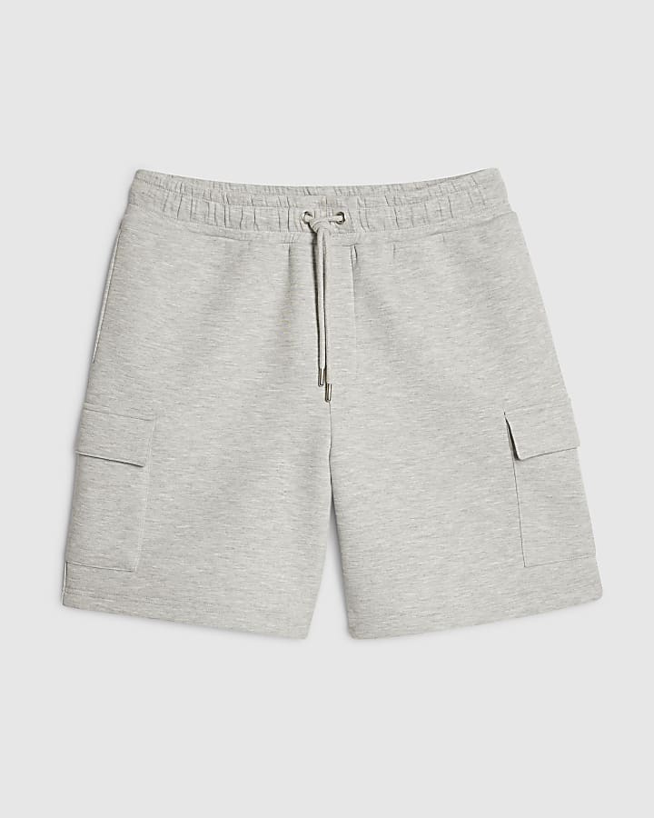 Grey Premium Regular Fit Cargo Shorts