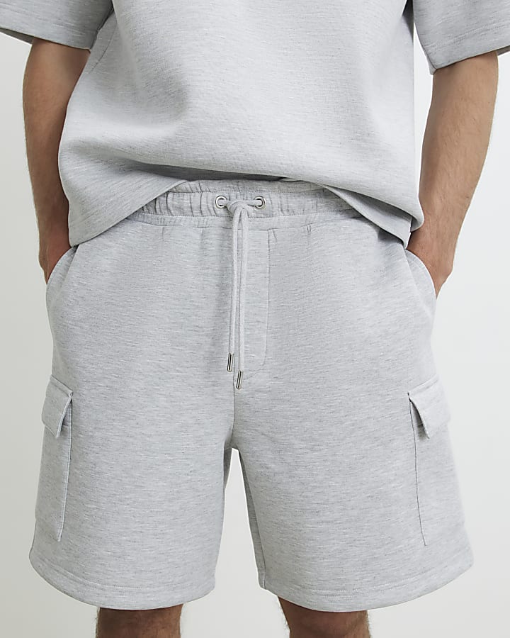 Grey Premium Regular Fit Cargo Shorts