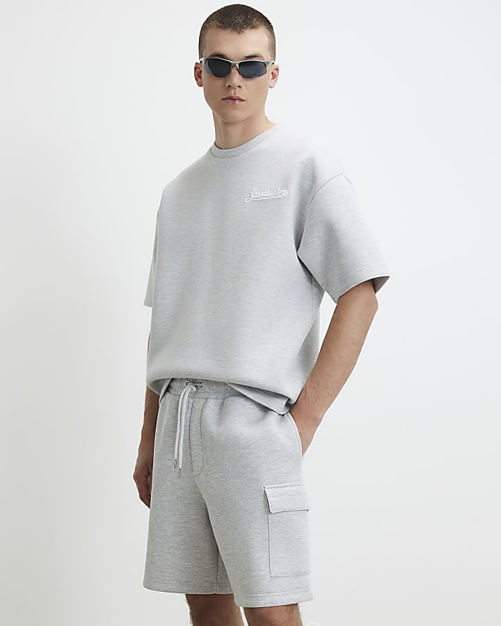 Grey Premium Regular Fit Cargo Shorts