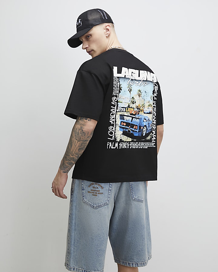 Black Oversized Fit Laguna Turbo T-Shirt