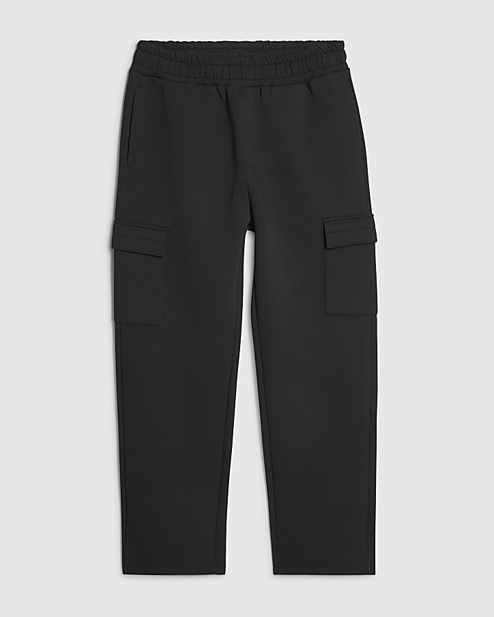 Black Premium Regular Fit Cargo Joggers