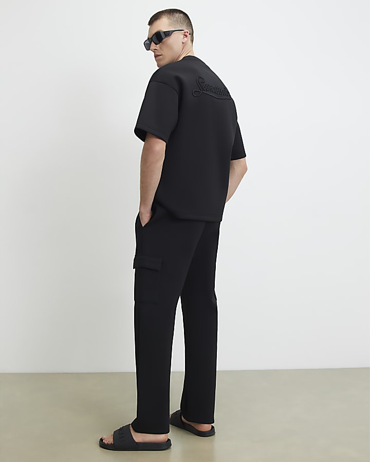 Black Premium Regular Fit Cargo Joggers