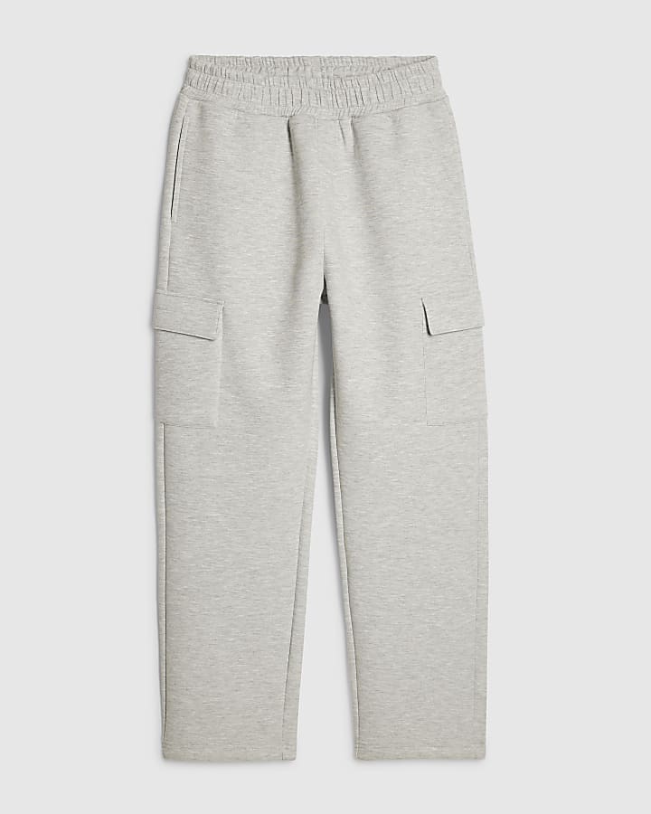 Grey Premium Regular Fit Cargo Joggers
