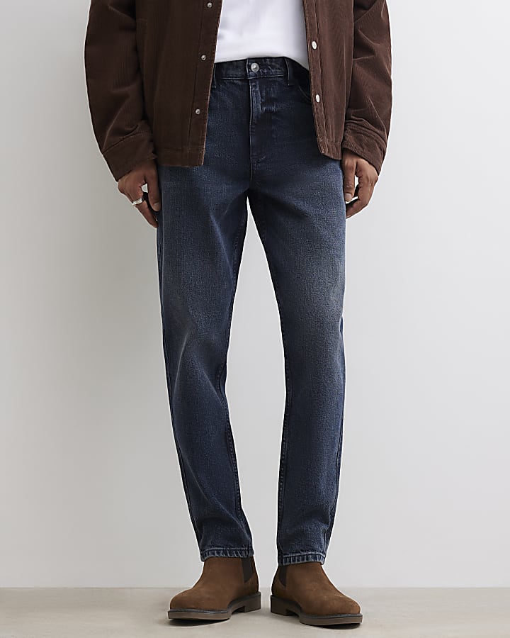 Blue Tapered Fit Jeans