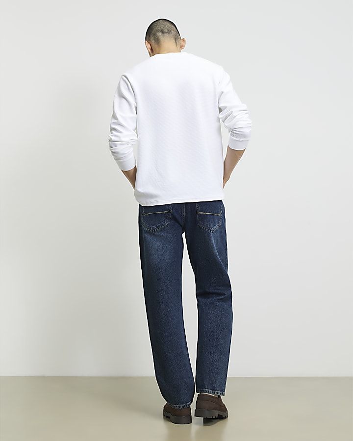 Blue Straight Leg Jeans