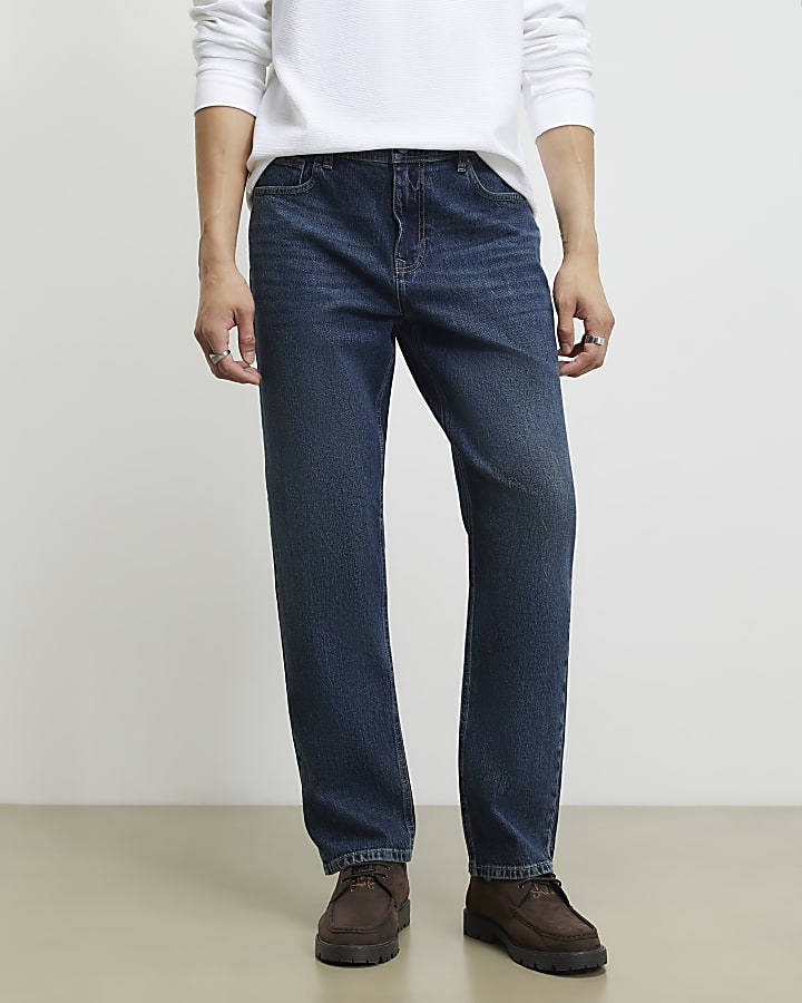 Blue Straight Leg Jeans