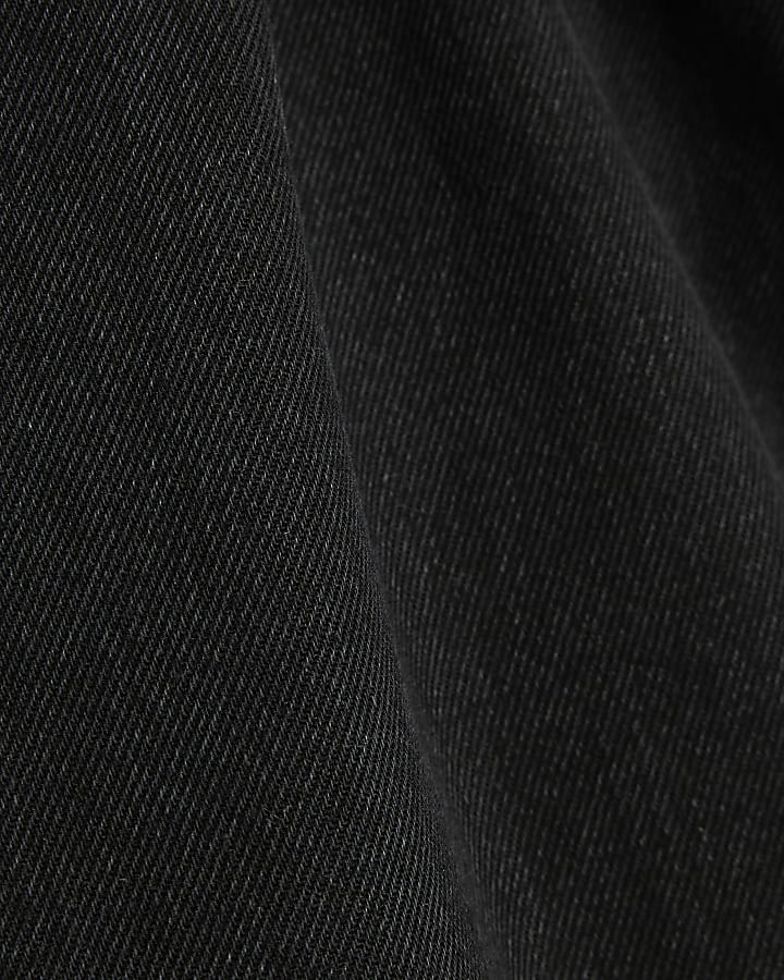 Black Washed Straight Leg Jeans