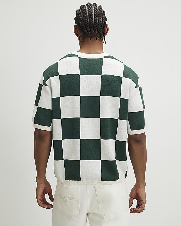 Green Checkerboard Sanctuaire T-Shirt