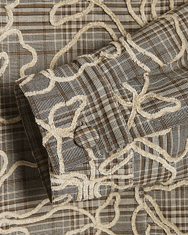 Brown Twisted Tailor Floral Check Jacket