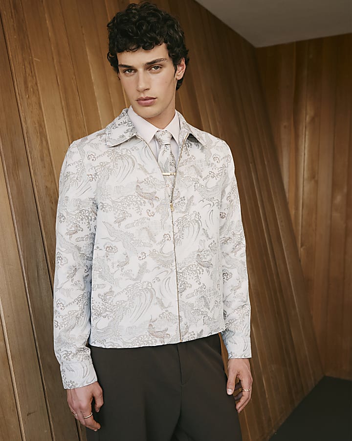 Pink Twisted Tailor Oriental Print Jacket