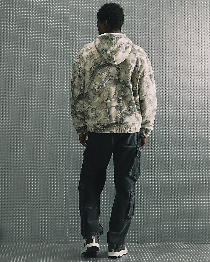 Black Loose Fit Cargo Jeans