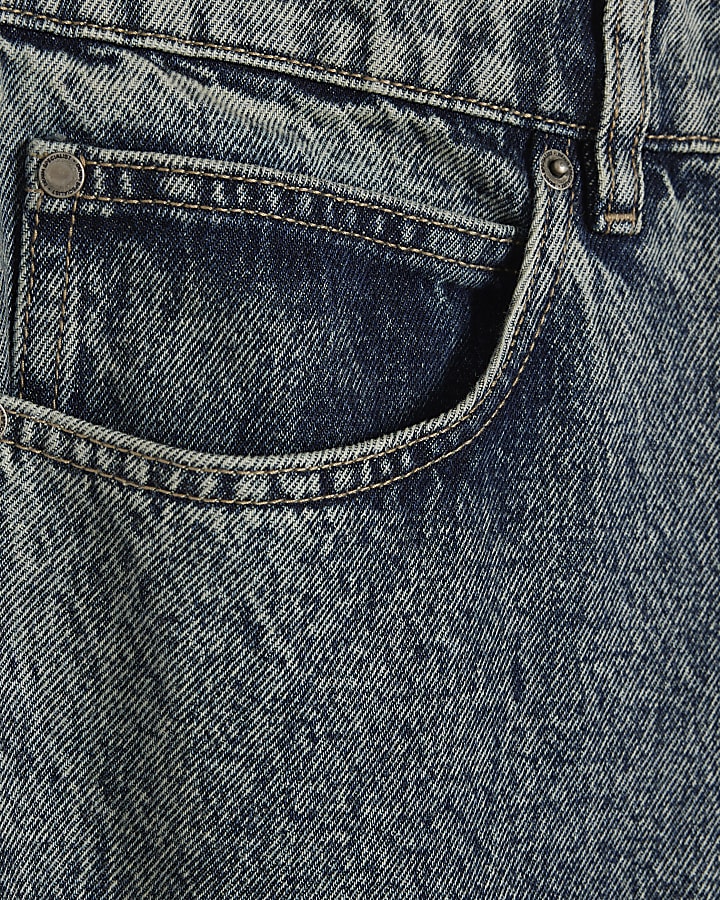 Blue Loose Fit Cargo Leg Jeans