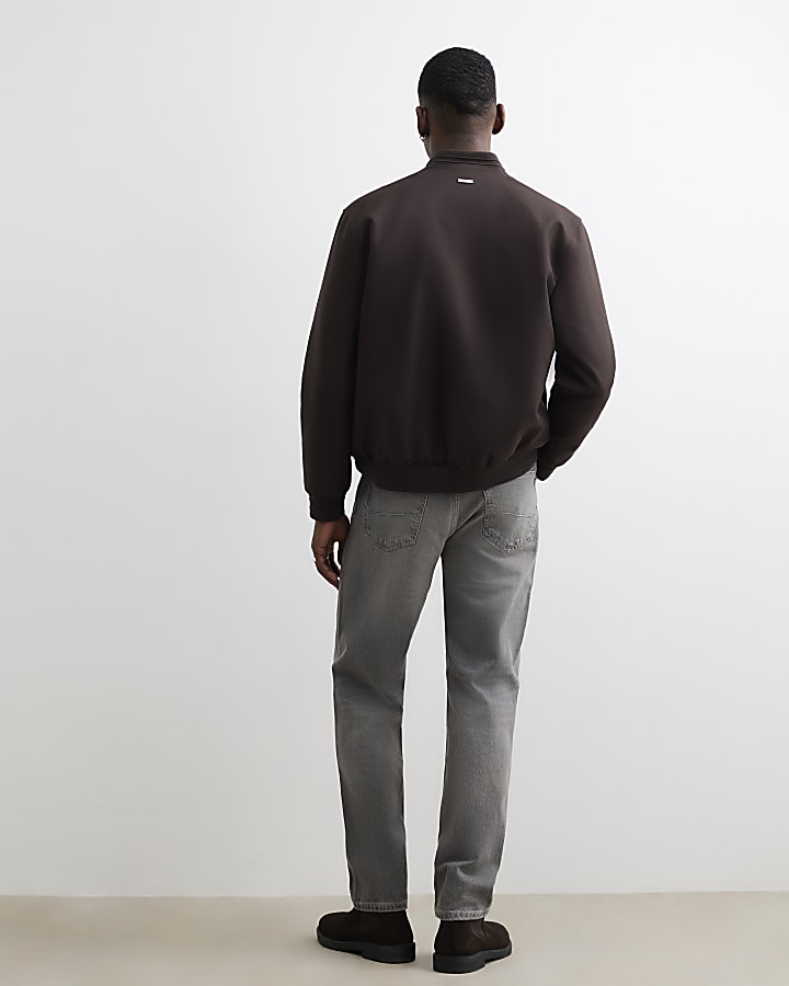 Grey Tapered Fit Jeans