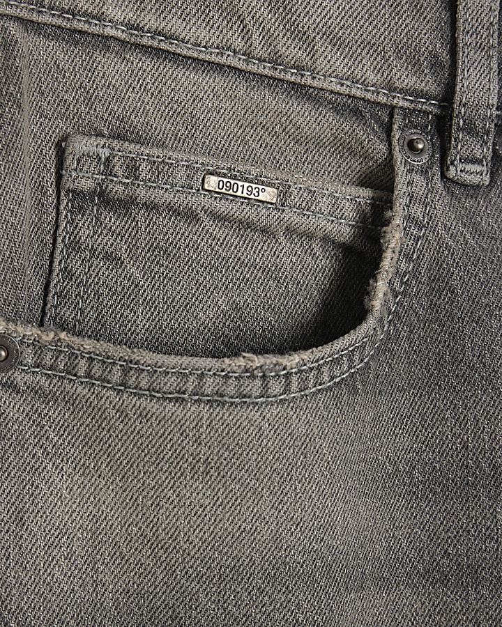 Grey Tapered Fit Jeans