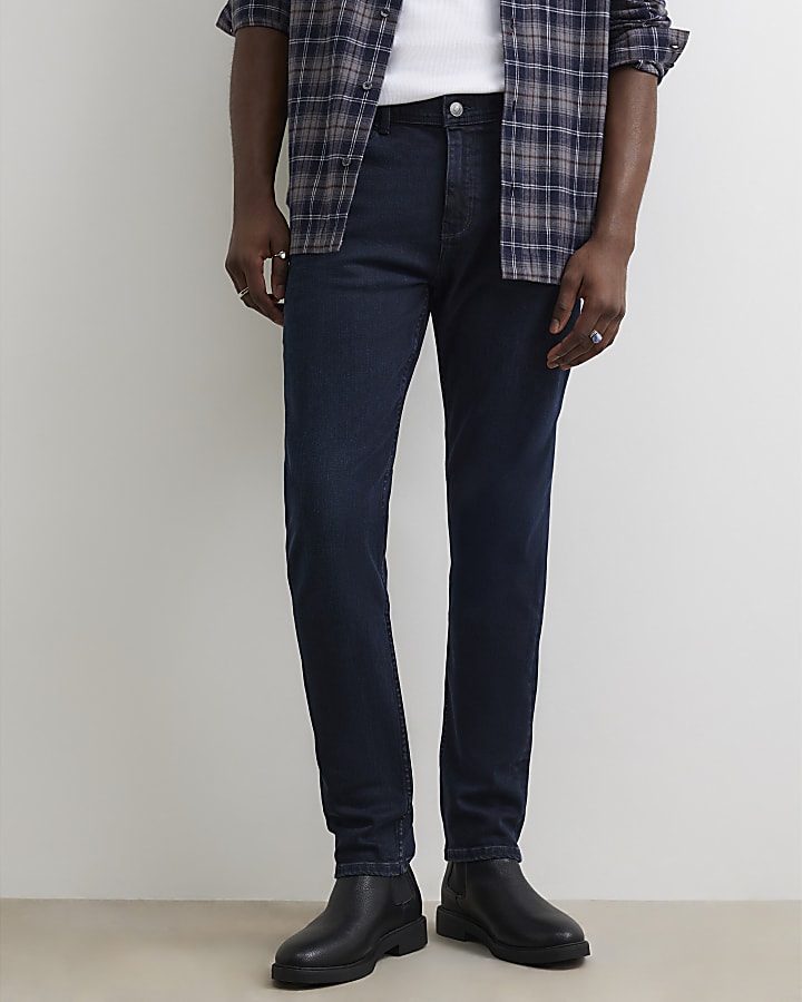 Blue Skinny Fit Washed Jeans