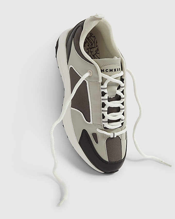 Grey Colour Block Trainers