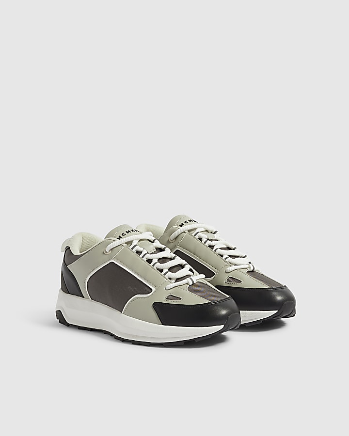 Grey Colour Block Trainers