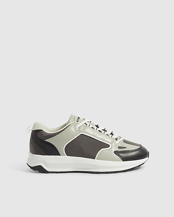 Grey Colour Block Trainers